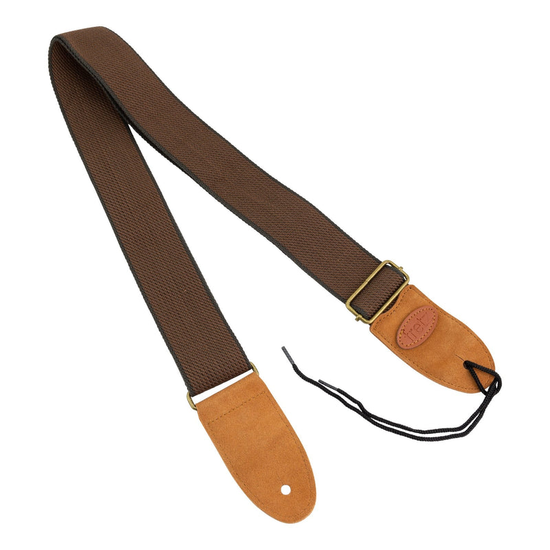 FGST-PCW24-BRN-Fretz Polyweb Cotton Guitar Strap (Brown)-Living Music