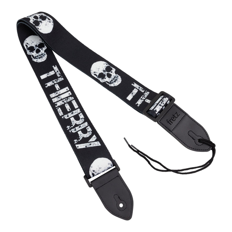 FGST-C33-BLK-Fretz Printed Cotton Guitar Strap (Skull & Noise)-Living Music