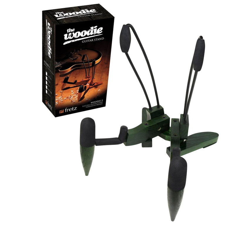-Fretz 'Woodie 2' Wooden Folding Electric Guitar Stand (Green)-Living Music