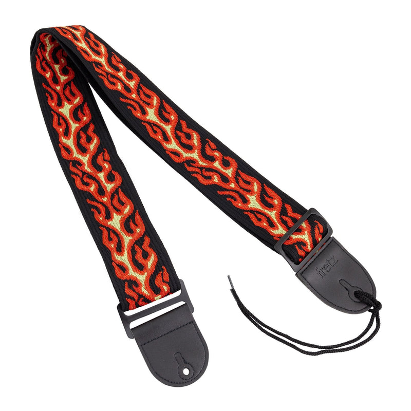 FGST-RETRO52-Fretz Woven Jacquard Fabric Guitar Strap (Flame)-Living Music