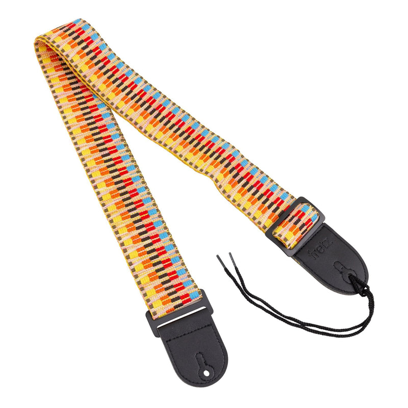 FGST-RETRO64-Fretz Woven Jacquard Fabric Guitar Strap (Rainbow)-Living Music