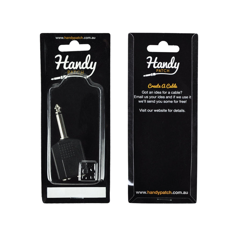 H-2P-P-Handy Patch Dual Female Mono to Male Mono 1/4" Adaptor-Living Music