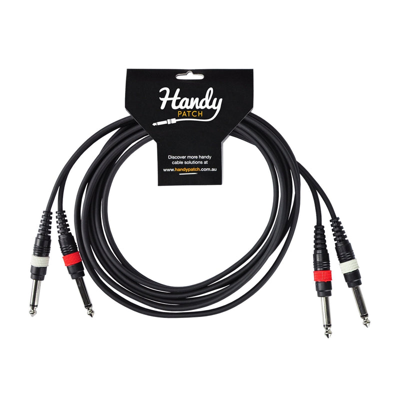H-2P-2P3-Handy Patch Dual Male 1/4" Mono to Dual Male 1/4" Mono Cable (3m)-Living Music