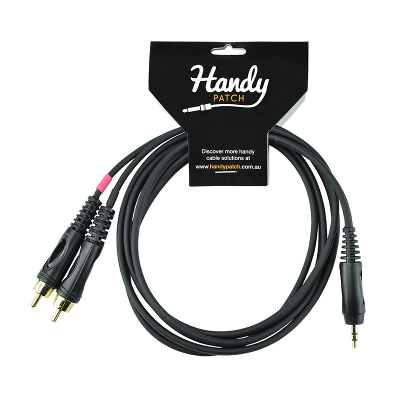 H-3.5S-2R1.8-Handy Patch Male 3.5mm Stereo Mini Jack to Male Stereo RCA (1.8m)-Living Music