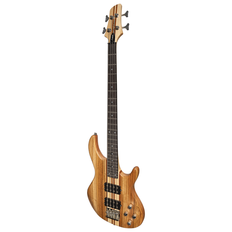 -J&D Luthiers 4-String Contemporary Neck Through Active Electric Bass Guitar (Natural Satin)-Living Music