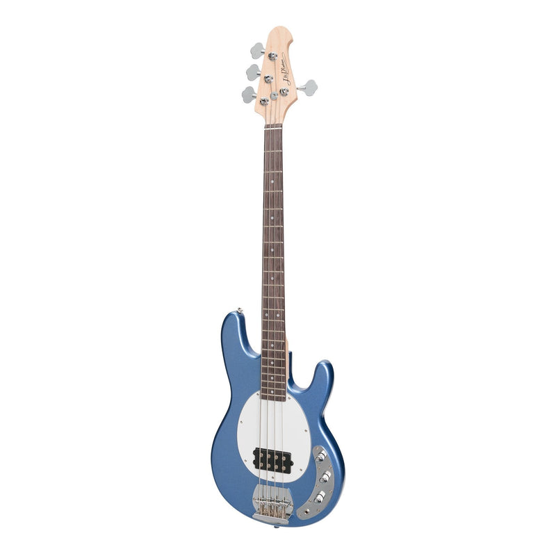 JD-EM3-RB-J&D Luthiers 4-String MM-Style Electric Bass Guitar (Metallic Blue)-Living Music