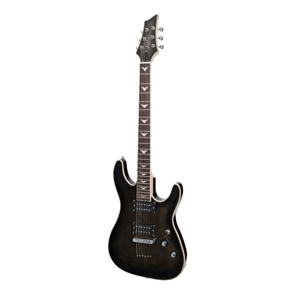 JD-Y80F-TBK-J&D Luthiers Flame Maple Top Contemporary Electric Guitar (Transparent Black)-Living Music