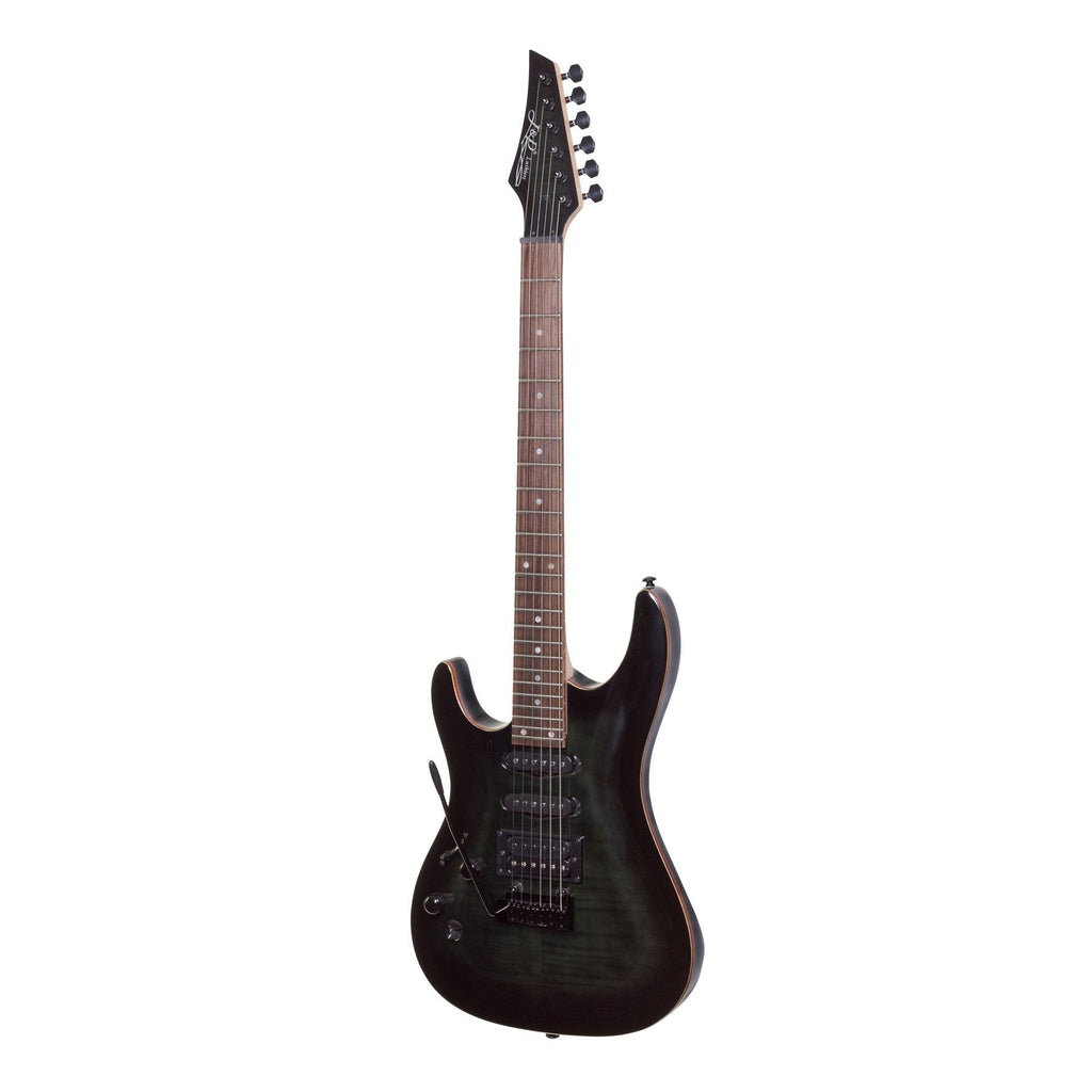 JD-IE9L-TBK-J&D Luthiers IE9 Contemporary Left Handed Electric Guitar (Transparent Black)-Living Music
