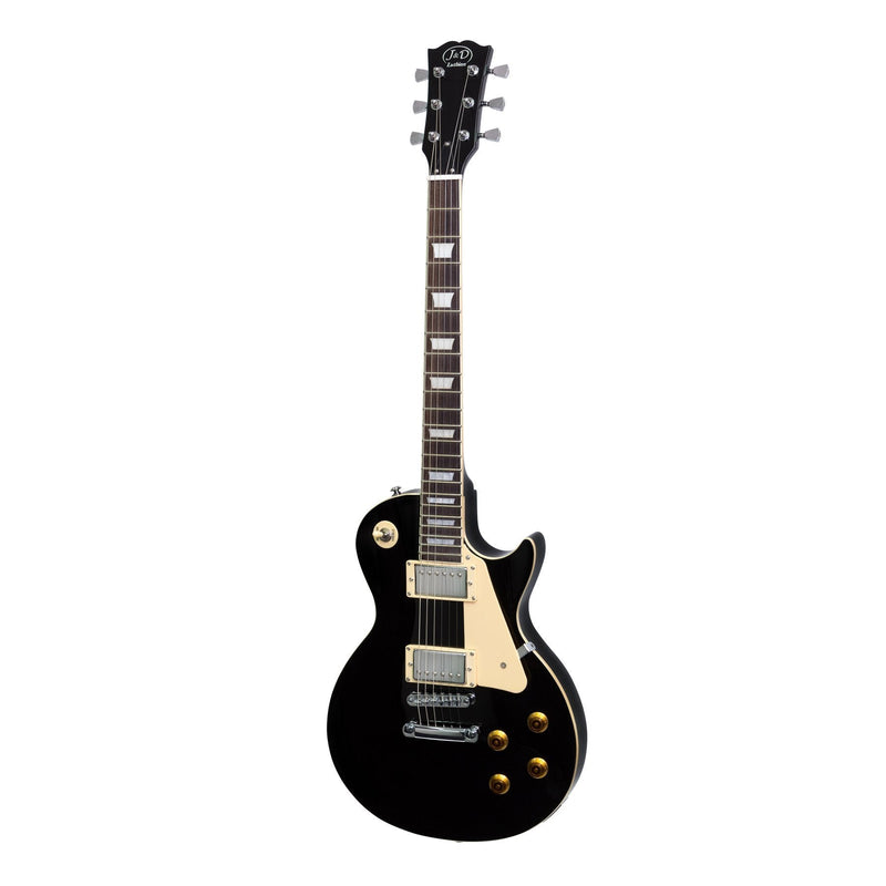 JD-DLP-BLK-J&D Luthiers LP-Style Electric Guitar (Black)-Living Music