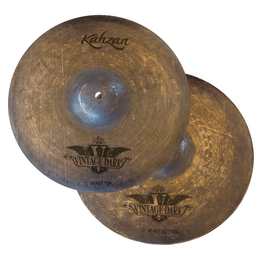 KC-VIND-14HH-Kahzan 'Vintage Dark Series' Hi-Hat Cymbals (14")-Living Music