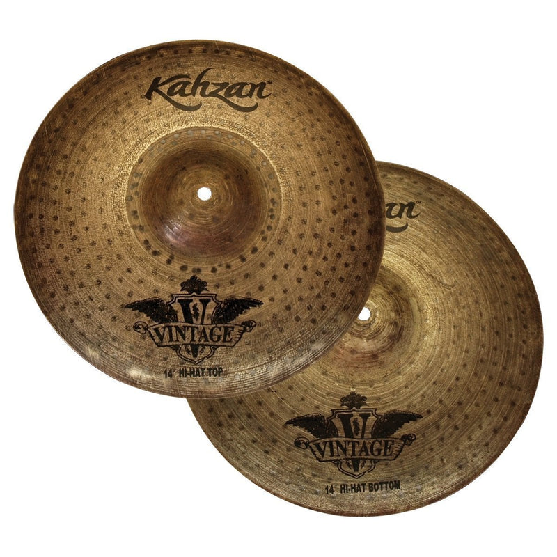 -Kahzan 'Vintage Series' Rock Hi-Hat Cymbals (14")-Living Music