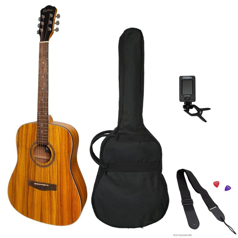 MP-D2-KOA-Martinez '41 Series' Dreadnought Acoustic Guitar Pack (Koa)-Living Music