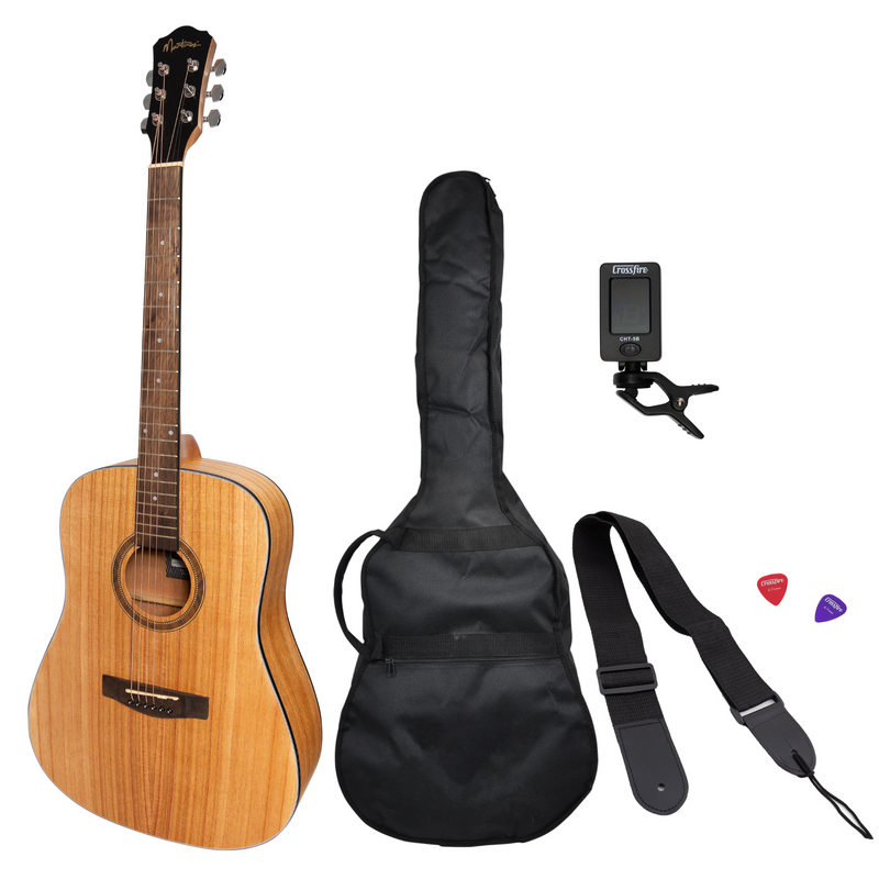 MP-D2-MWD-Martinez '41 Series' Dreadnought Acoustic Guitar Pack (Mindi-Wood)-Living Music