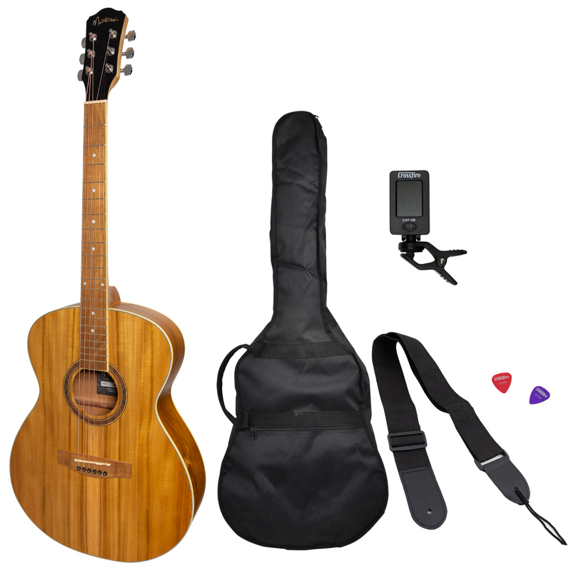 MP-F2-KOA-Martinez '41 Series' Folk Size Acoustic Guitar Pack (Koa)-Living Music