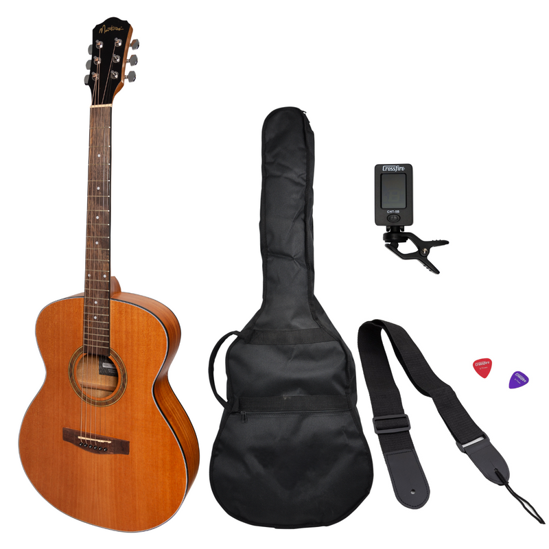 MP-F2-MAH-Martinez '41 Series' Folk Size Acoustic Guitar Pack (Mahogany)-Living Music