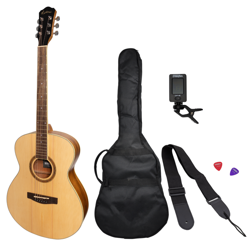 MP-F2-SR-Martinez '41 Series' Folk Size Acoustic Guitar Pack (Spruce/Rosewood)-Living Music