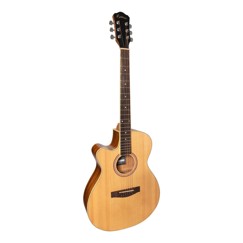 MFC-41L-SR-Martinez '41 Series' Left Handed Folk Size Cutaway Acoustic-Electric Guitar (Spruce/Rosewood)-Living Music