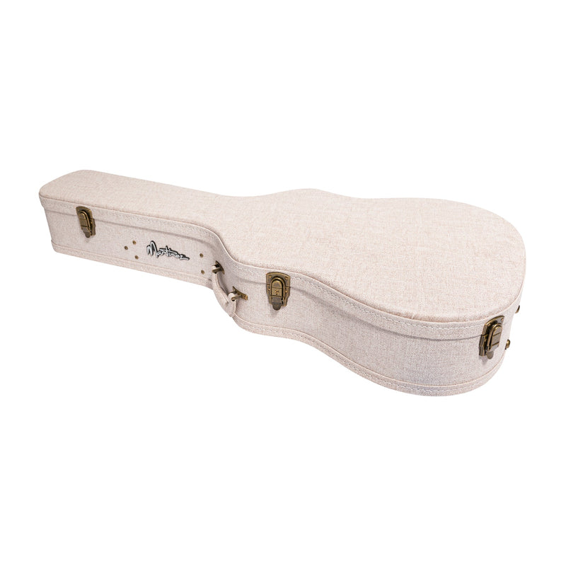 -Martinez Deluxe Dreadnought Acoustic Hard Case (Ivory)-Living Music