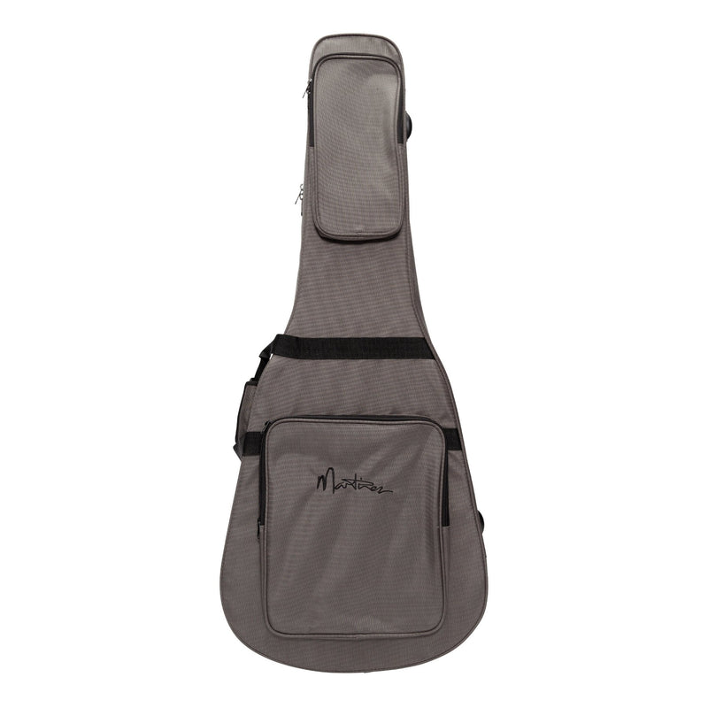 -Martinez Deluxe Shaped Acoustic Guitar Polyfoam Case (Silver)-Living Music