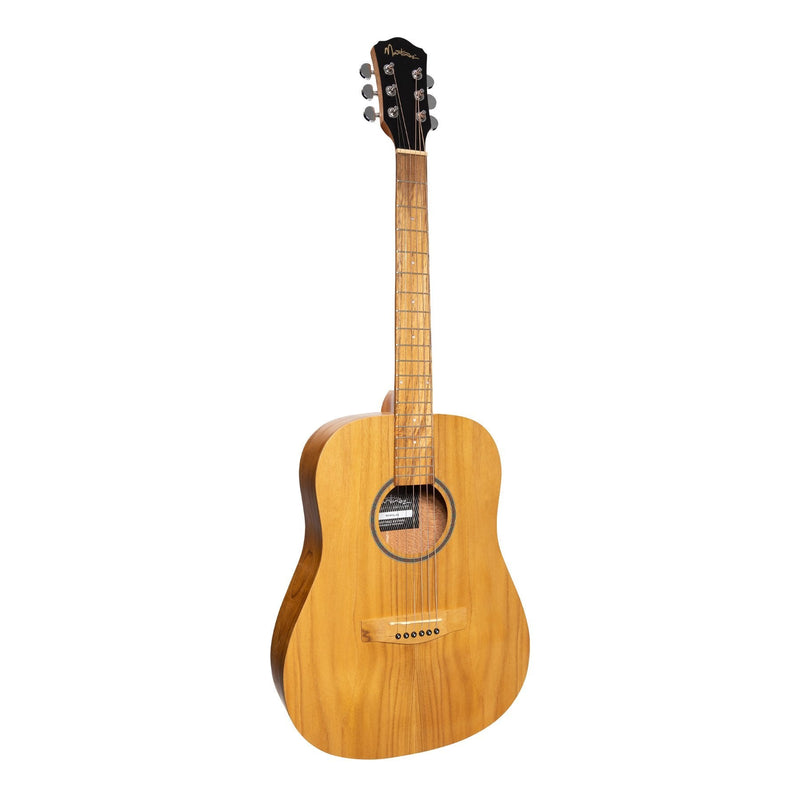 MZ-MT2L-JTK-Martinez Left Handed Acoustic Middy Traveller Guitar (Jati-Teakwood)-Living Music