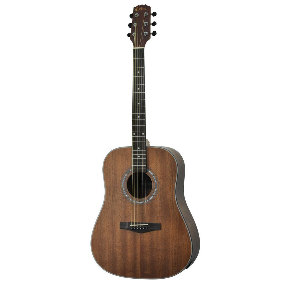 MDE-32M-NST-Martinez 'Mahogany Series' Mahogany Acoustic-Electric Dreadnought Guitar (Natural Satin)-Living Music