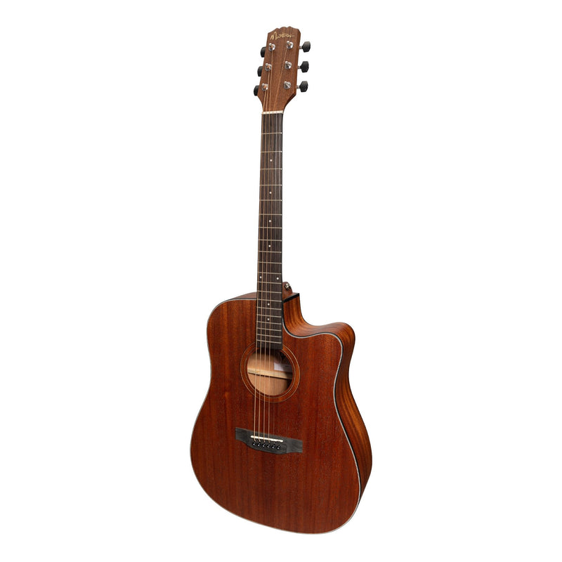 MNDC-15-MOP-Martinez 'Natural Series' Mahogany Top Acoustic-Electric Dreadnought Cutaway Guitar (Open Pore)-Living Music