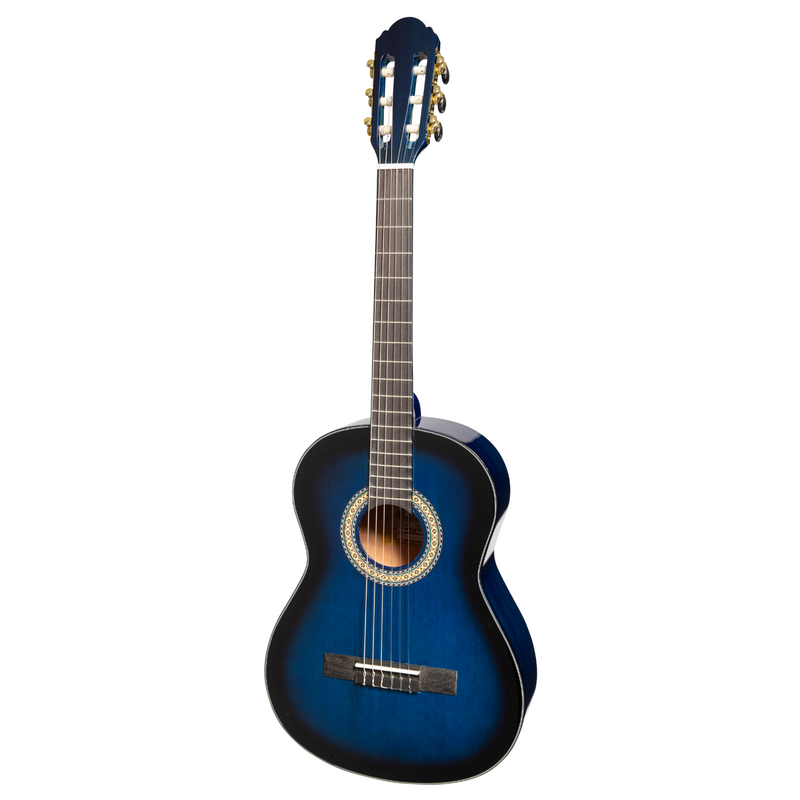 MC-SJ34GT-BLS-Martinez 'Slim Jim' G-Series 3/4 Size Classical Guitar with Built-in Tuner (Blue-Gloss)-Living Music