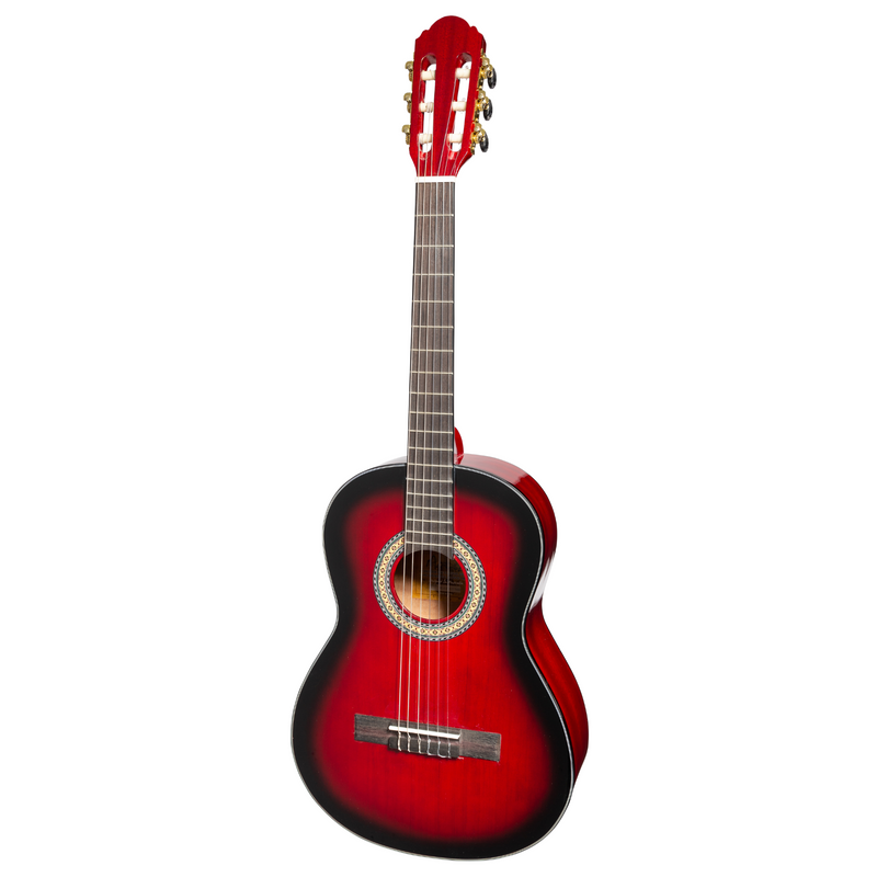 MC-SJ34GT-TWR-Martinez 'Slim Jim' G-Series 3/4 Size Classical Guitar with Built-in Tuner (Trans Wine Red-Gloss)-Living Music