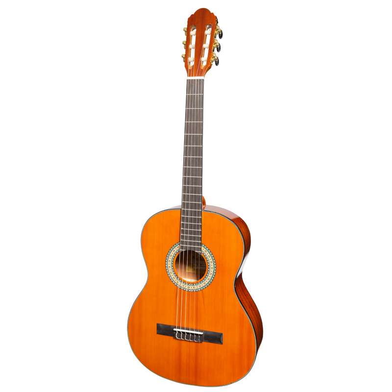 MC-SJ44GT-AMB-Martinez 'Slim Jim' G-Series Full Size Classical Guitar with Built-in Tuner (Amber-Gloss)-Living Music