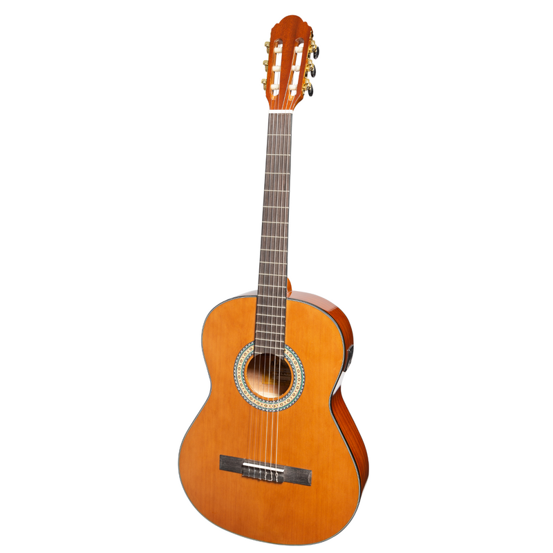 MC-SJ44GTL-NGL-Martinez 'Slim Jim' G-Series Left Handed Full Size Classical Guitar with Built-in Tuner (Natural-Gloss)-Living Music