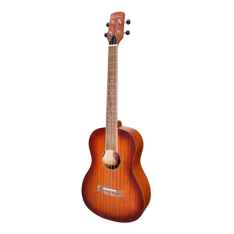 MSBB-6-NST-Martinez 'Southern Belle 6 Series' Mahogany Solid Top Electric Baritone Ukulele with Hard Case (Sunburst)-Living Music