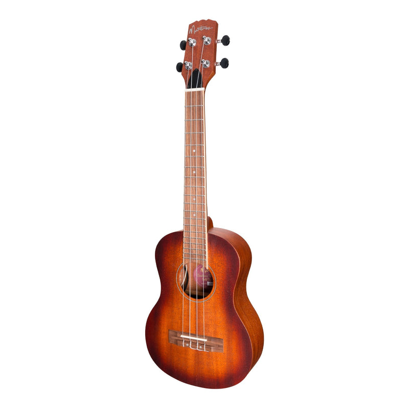 MSBT-6-NST-Martinez 'Southern Belle 6 Series' Mahogany Solid Top Electric Tenor Ukulele with Hard Case (Sunburst)-Living Music