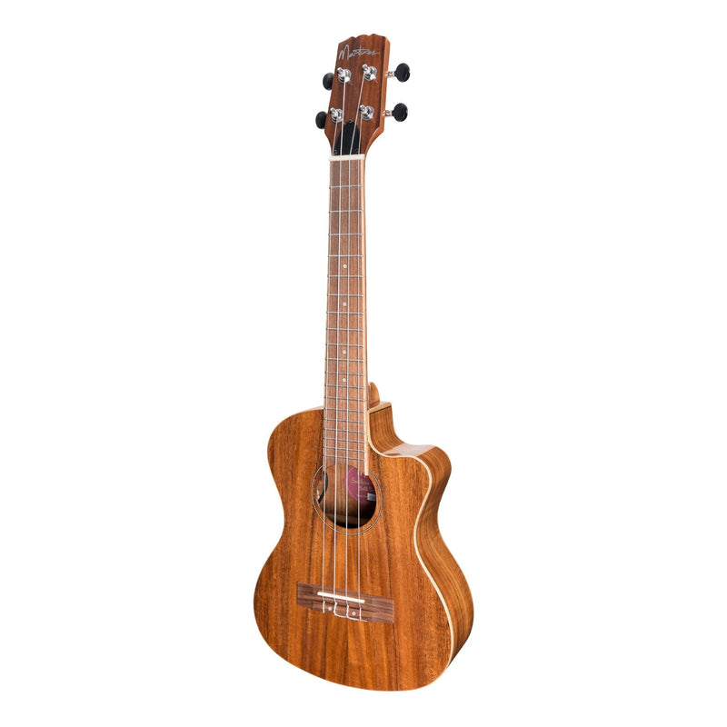 MSBT-8C-NGL-Martinez 'Southern Belle 8 Series' Koa Solid Top Electric Cutaway Tenor Ukulele with Hard Case (Natural Gloss)-Living Music