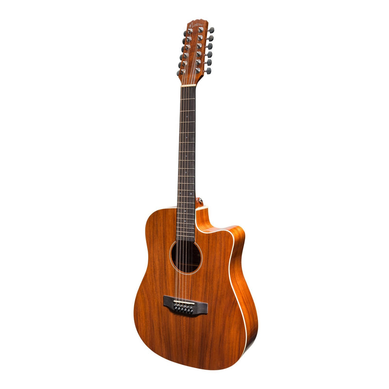 MPC-812C-NGL-Martinez 'Southern Star Series' Koa Solid Top 12-String Acoustic-Electric Dreadnought Cutaway Guitar (Natural Gloss)-Living Music