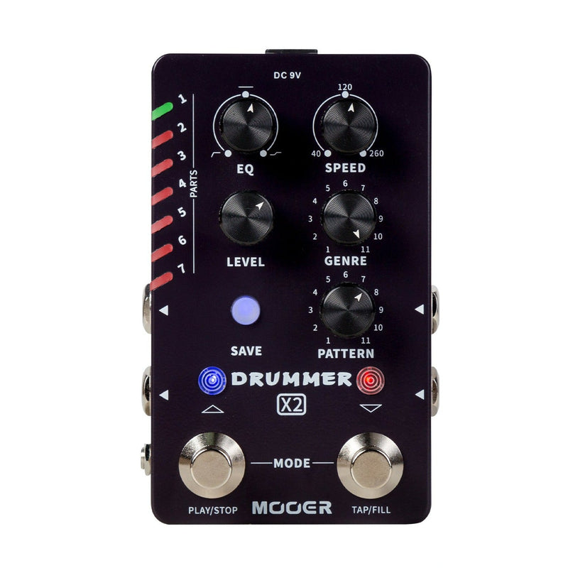 -Mooer Dual Footswitch Drummmer X2 M728 Drum Machine Pedal-Living Music