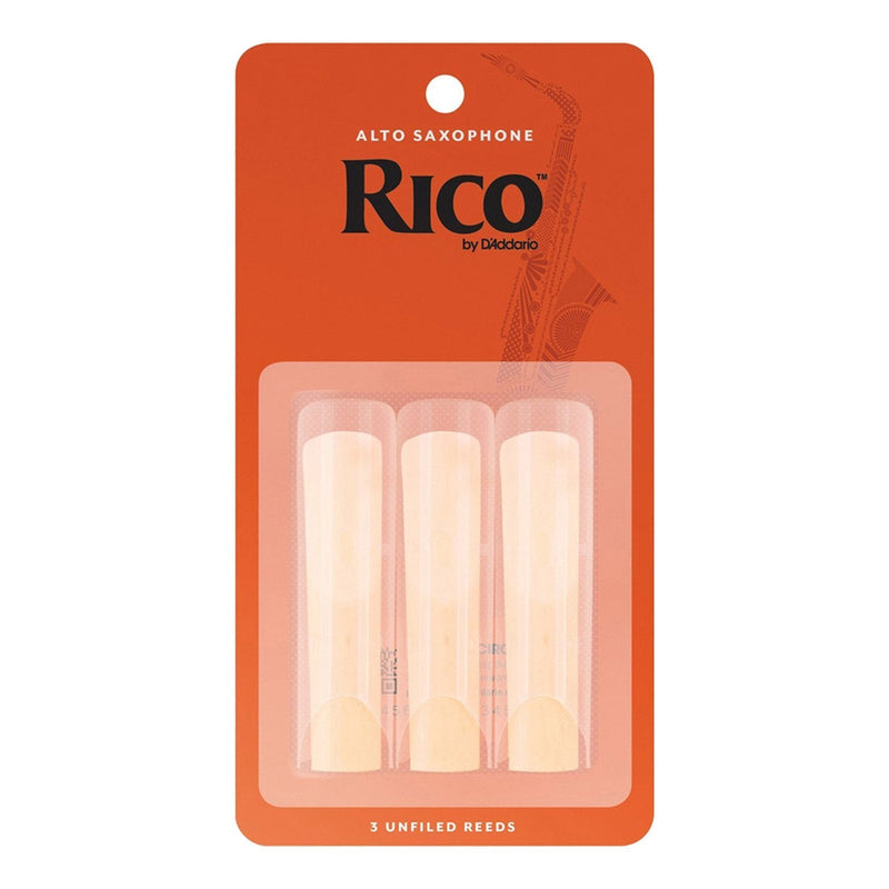 RJA0315-Rico 3 Pack Alto Saxophone Reeds (Size 1.5)-Living Music