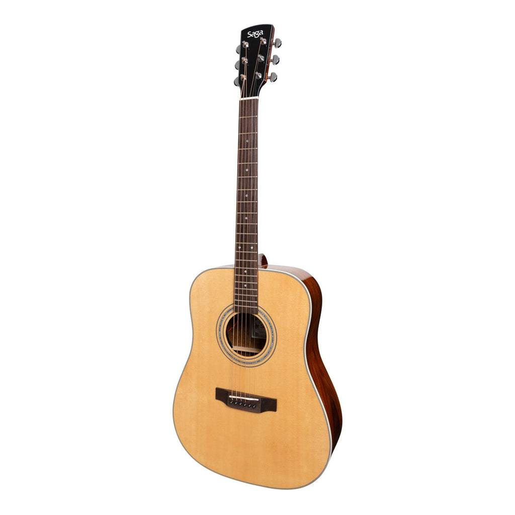-Saga '850 Series' Solid Spruce Top Acoustic-Electric Dreadnought Guitar (Natural Gloss)-Living Music