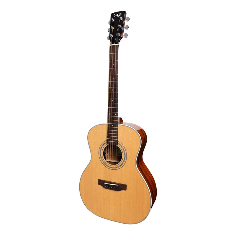 -Saga '850 Series' Solid Spruce Top Acoustic-Electric Small-Body Guitar (Natural Gloss)-Living Music