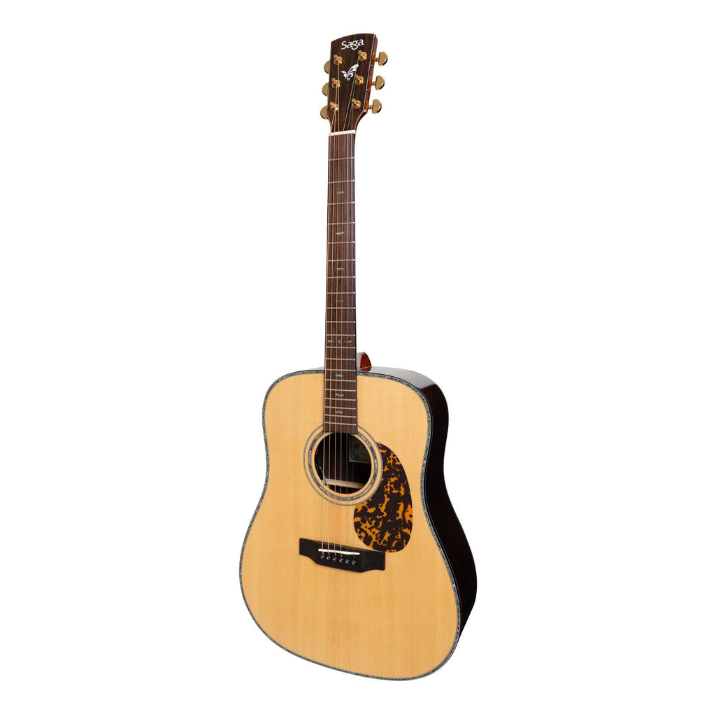 -Saga DS20 Solid Spruce Top Acoustic-Electric Dreadnought Guitar (Natural Gloss)-Living Music