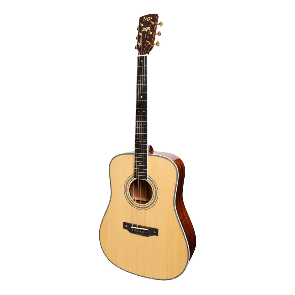 -Saga SL55 All-Solid Spruce Top Mahogany Back & Sides Acoustic-Electric Dreadnought Guitar (Natural Gloss)-Living Music