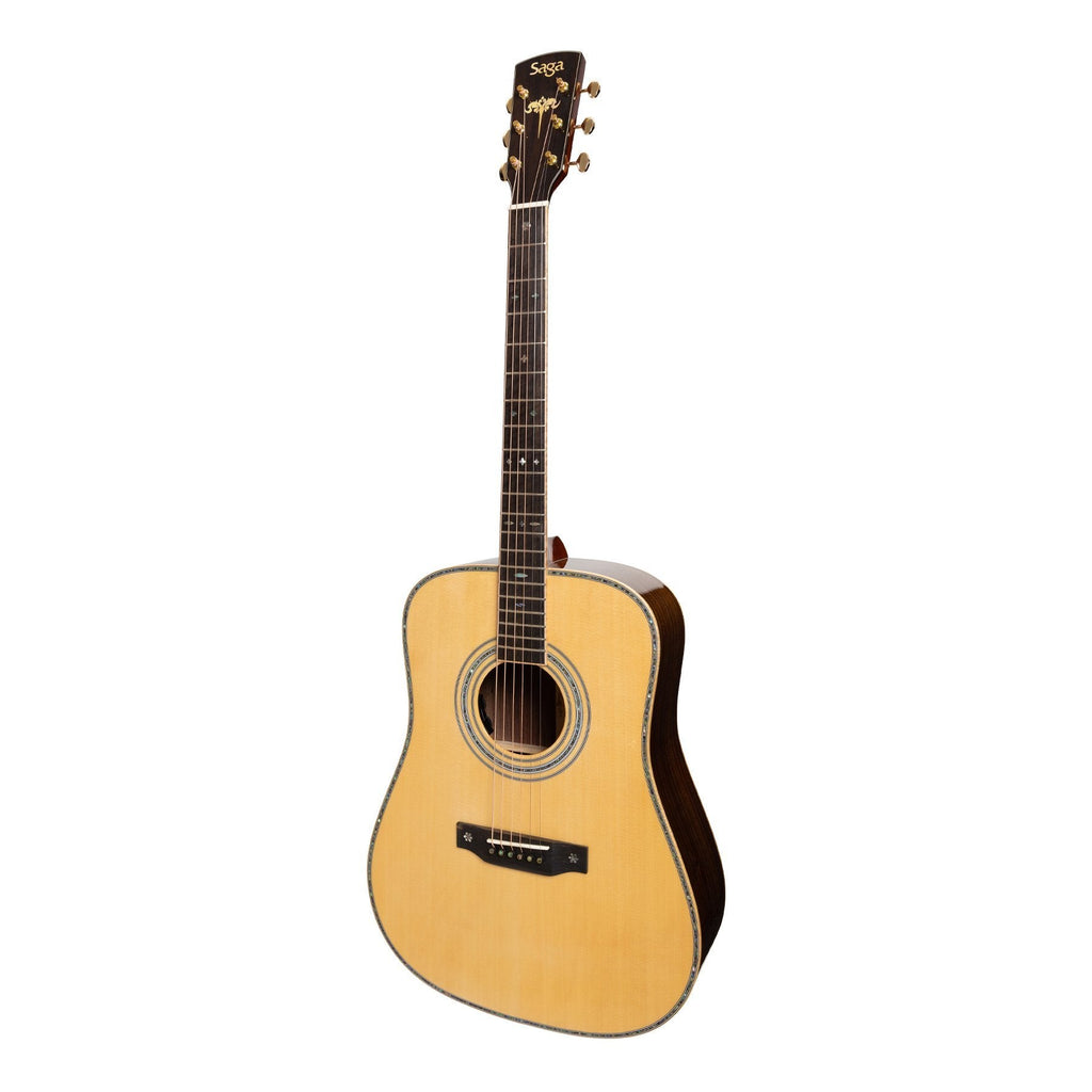 -Saga SL65 All-Solid Spruce Top Rosewood Back & Sides Acoustic-Electric Dreadnought Guitar (Natural Gloss)-Living Music