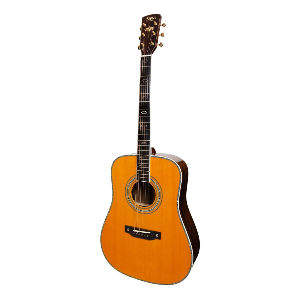 -Saga SL68 All-Solid Spruce Top Okoume Back & Sides Acoustic-Electric Dreadnought Guitar (Natural Gloss)-Living Music
