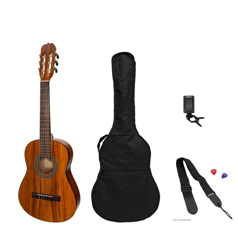 SP-C34-KOA-Sanchez 1/2 Size Student Classical Guitar Pack (Koa)-Living Music