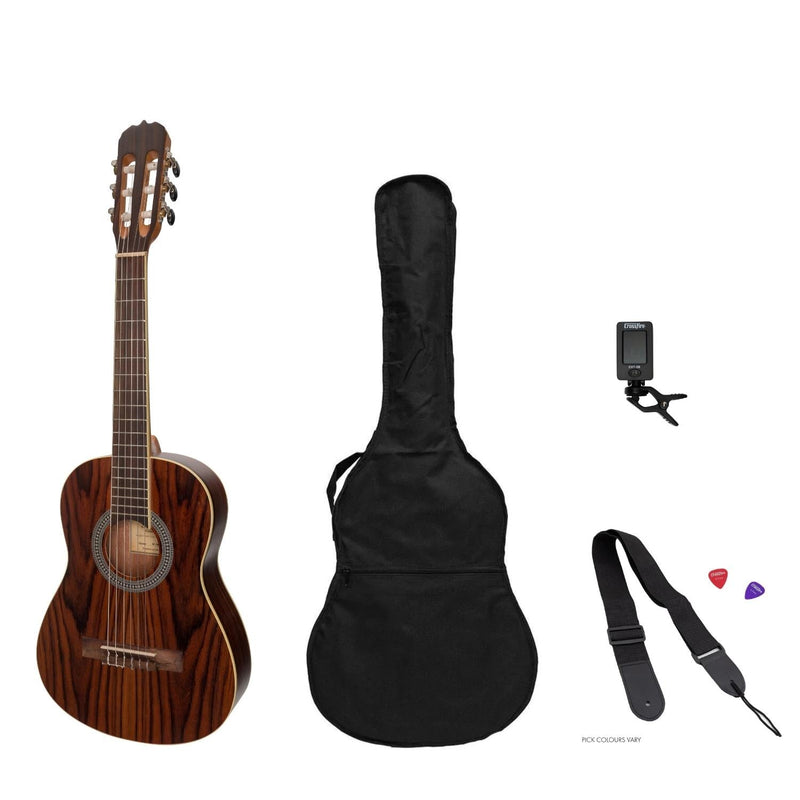 SP-C34-RWD-Sanchez 1/2 Size Student Classical Guitar Pack (Rosewood)-Living Music