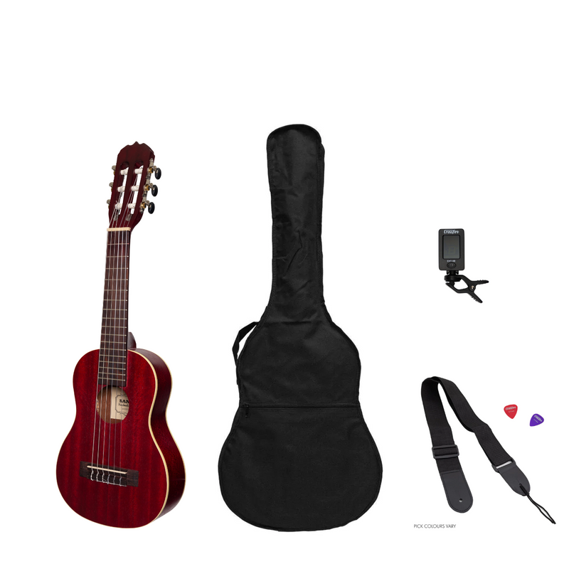 SP-C30-WRD-Sanchez 1/4 Size Student Classical Guitar Pack (Wine Red)-Living Music