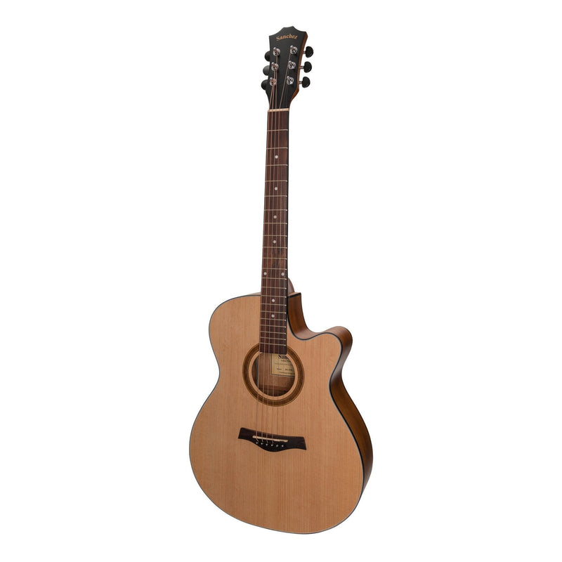 SFC-18-SA-Sanchez Acoustic-Electric Small Body Cutaway Guitar (Spruce/Acacia)-Living Music