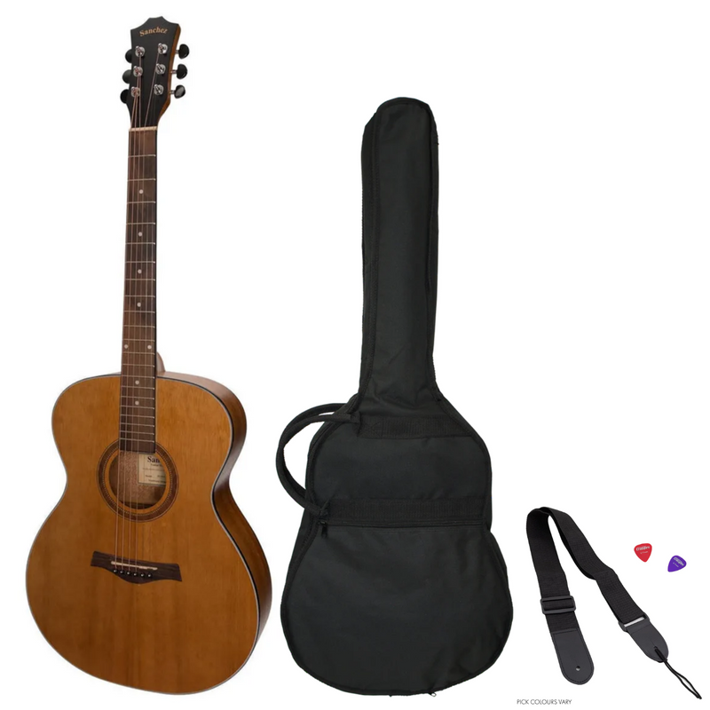 SP-F2ET-ACA-Sanchez Acoustic-Electric Small Body Guitar Pack (Acacia)-Living Music