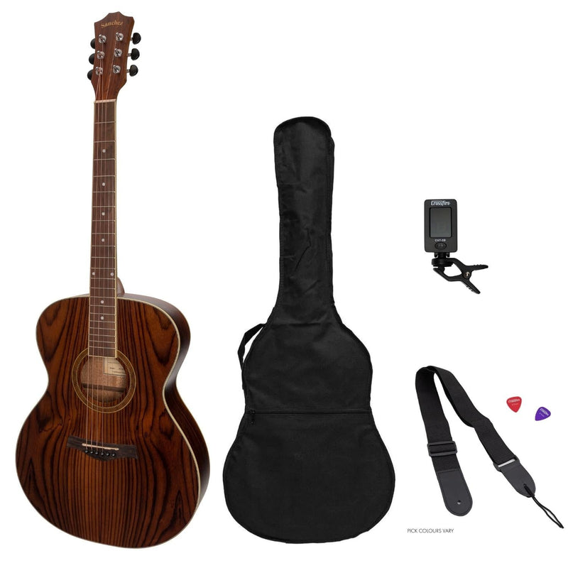 SP-F2-RWD-Sanchez Acoustic Small Body Guitar Pack (Rosewood)-Living Music