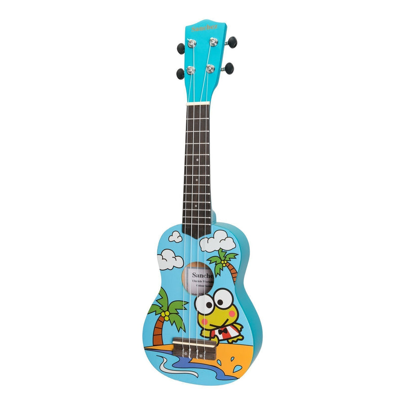 SU-F30-5-Sanchez 'Friendly Folk' Soprano Ukulele (Blue/Frog)-Living Music