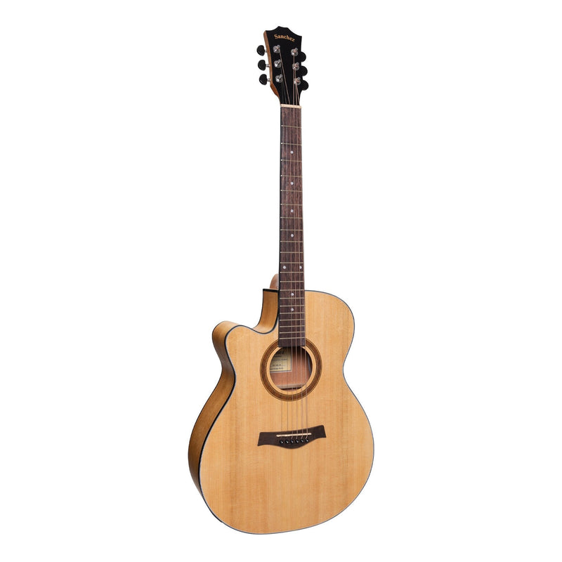 -Sanchez Left Handed Acoustic-Electric Small Body Cutaway Guitar (Spruce/Acacia)-Living Music